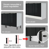 Cocina Integral 566cm Blanco/Negro Lux 01
