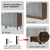 Cocina Integral 566cm Marrón/Gris Lux 01