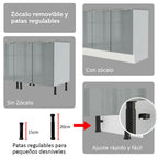 Cocina Integral 566cm Blanco/Gris Lux 01