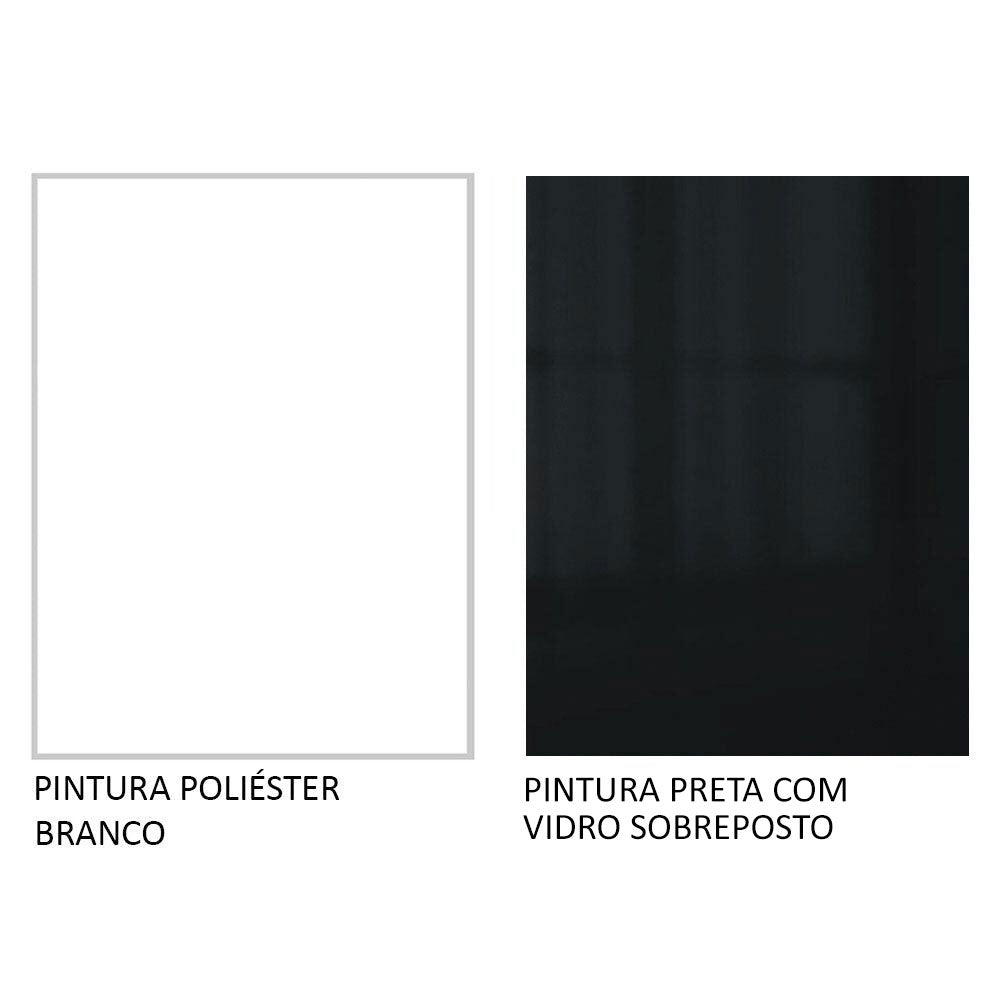 Isla de Cocina 120 cm 2 Puertas Blanco/Negro Lux Madesa