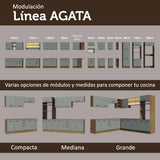 Cocina Compacta 180cm Marrón/Gris Agata 02