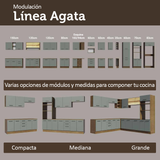 Cocina Integral 270cm con Vitrina Marrón/Gris Agata 11