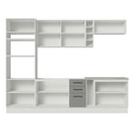 Cocina Integral 290 x 52 cm 10 Puertas 3 Cajones Con Mueble para Horno Blanco/Gris Agata Madesa 05