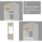 Cocina Integral 340 cm Con Mueble para Horno y Vitrina Blanco/Crema Agata Madesa