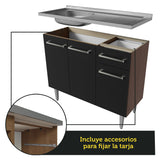 Cocina Compacta 169cm con Fregadero Marrón/Negro Emilly 11