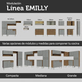 Cocina Integral 293cm con Fregadero Marrón/Gris Emilly 09