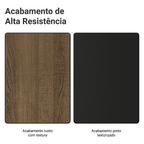 Kit Gabinete Bajo 2 Puertas y Vitrina 70 cm Marrón/Negro Glamy Madesa