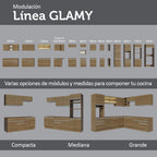 Cocina Compacta 200 cm Marrón Glamy Madesa