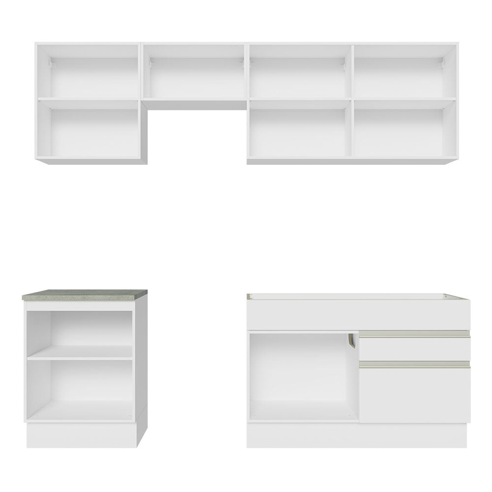 Cocina Integral 240cm Blanco Glamy 08