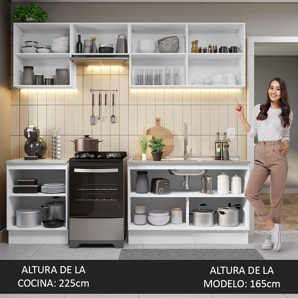 Cocina Integral 240cm Blanco Glamy 09