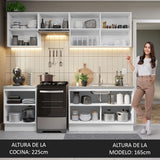 Cocina Integral 240cm Blanco Glamy 09