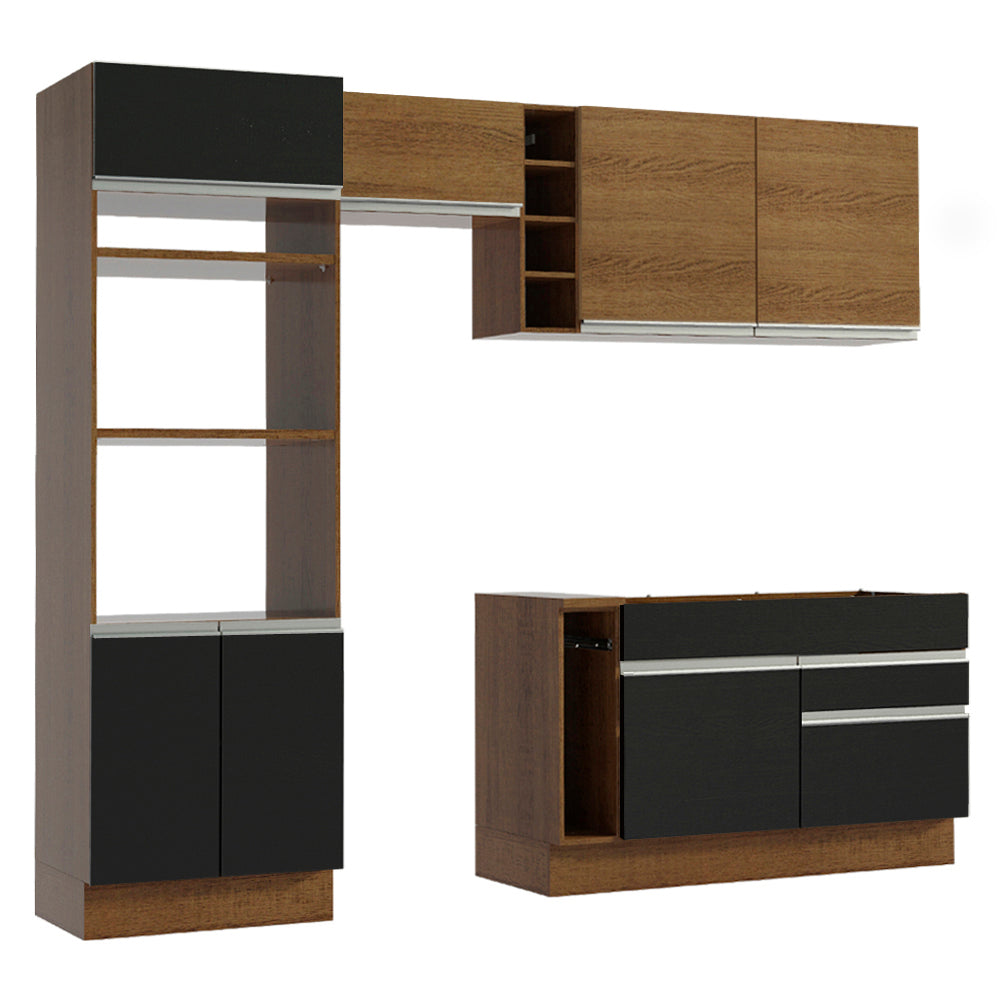 Cocina Integral 270cm Marrón/Negro/Marrón Glamy 09