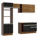 Cocina Integral 270cm Marrón/Negro/Marrón Glamy 09