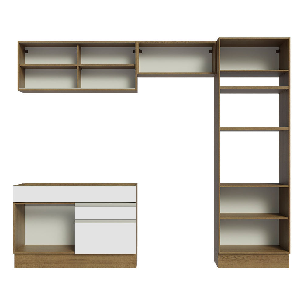 Cocina Integral 270cm Marrón/Blanco Glamy 12