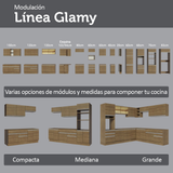 Cocina Integral 270cm Marrón Glamy 16