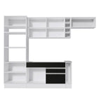 Cocina Integral 290 cm Con Mueble para Horno Blanco/Negro/Marrón Glamy Madesa