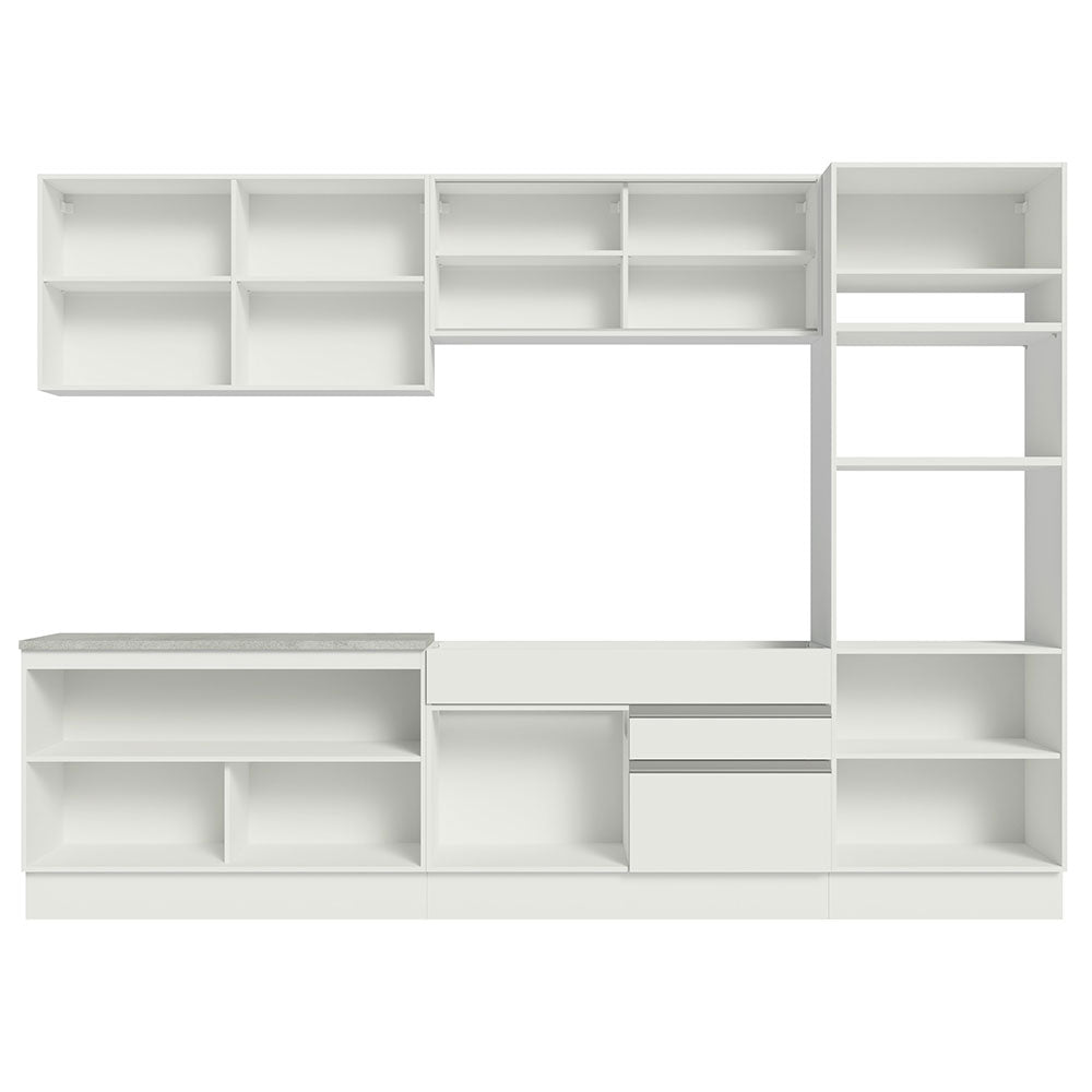 Cocina Integral 310 cm Con Mueble para Horno Blanco Glamy Madesa