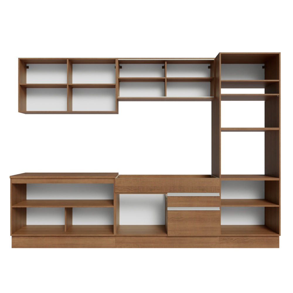 Cocina Integral 310 cm Con Mueble para Horno Marrón Glamy Madesa