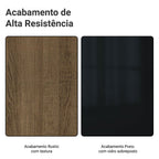 Kit Gabinete Bajo 2 Puertas y Vitrina 70 cm Marrón/Negro Lux Madesa