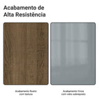 Kit Gabinete Bajo 2 Puertas y Vitrina 70 cm Marrón/Gris Lux Madesa