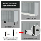 Cocina Integral 200cm Blanco/Gris Lux 01