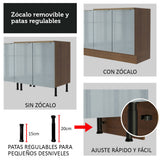 Cocina Integral 240cm Marrón/Gris Lux 02