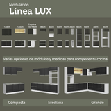 Cocina Integral 400cm Lux Blanco/Negro 01