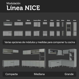Cocina Integral 240 cm Sin Patas Nice Gris 09