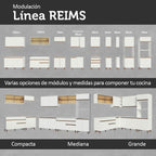 Cocina Compacta 120 x 52 cm 4 Puertas 1 Cajón Blanco Reims Madesa