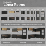 Cocina Integral 190cm Negro/Marrón Reims Madesa 06