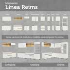 Cocina Compacta 190 x 52 cm 5 Puertas Blanco Reims Madesa 08
