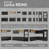 Cocina Compacta 190cm Negro/Marrón Reims 09