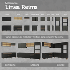 Cocina Integral 250 cm Negro Reims Madesa
