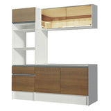 Cocina Compacta 180cm Blanco/Marrón Diamante Madesa 02