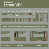 Combo Gabinete + Vitrina 70 cm Marrón/Verde Vik Madesa 01
