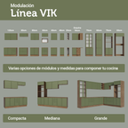 Cocina Compacta 180 x 52 cm Marrón/Verde Vik Madesa