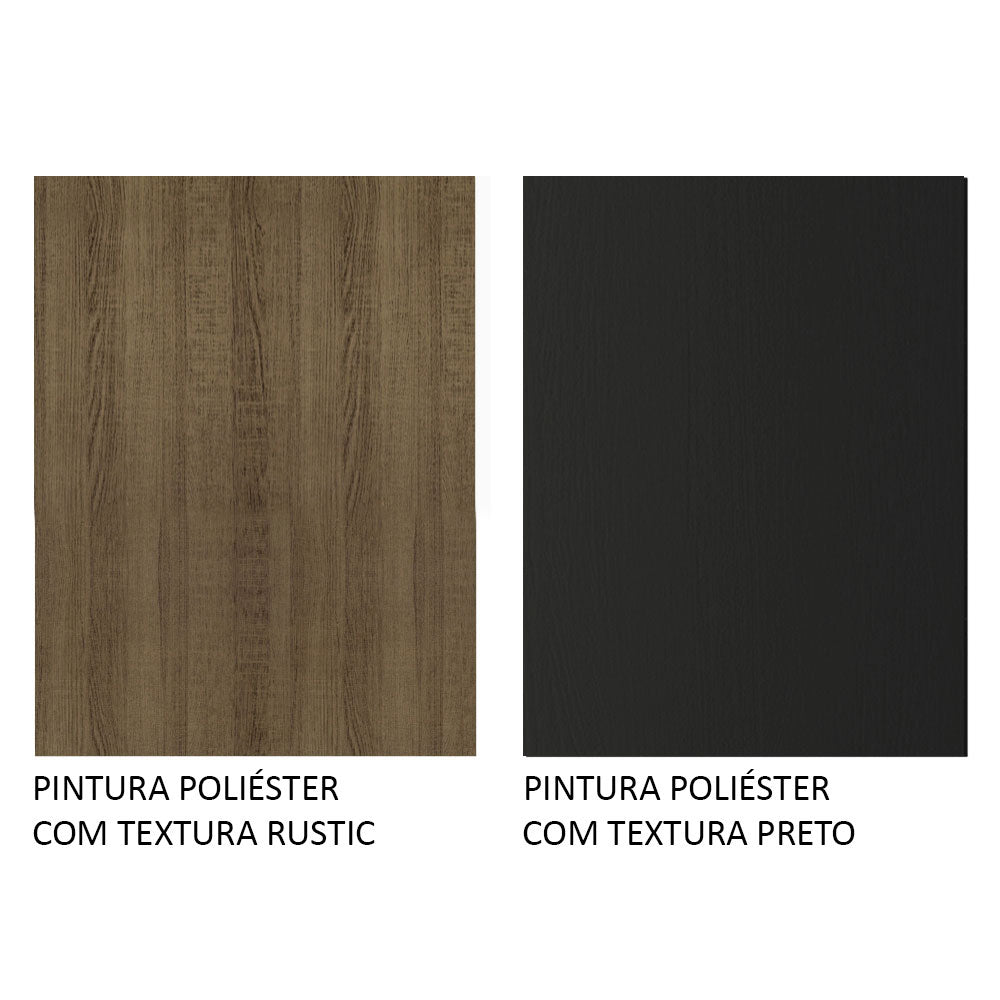Estante Multiuso 258 cm 4 Cajones Marrón/Negro Madesa