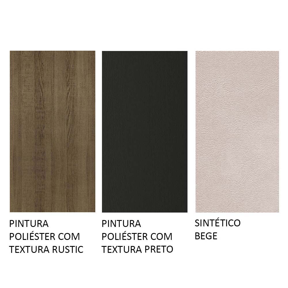 Conjunto de Comedor 4 Sillas Marrón/Negro/Sintético Samara Madesa