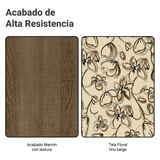 Juego de Comedor Analu Mesa con Encimera y 6 Sillas Marrón/Lírio Beige