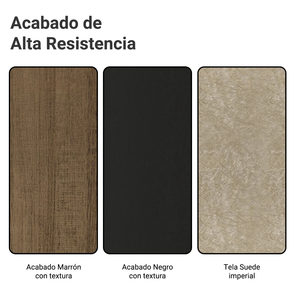 Juego de Comedor Mesa Encimera de Madera 6 Sillas Britney - Marrón/Negro/Imperial