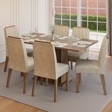 Conjunto de Comedor Encimera de Madera 6 Sillas Marrón/Imperial Bosque Madesa
