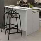 Isla de Cocina 120 cm 2 Puertas Blanco/Negro Lux Madesa