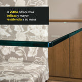 Juego de Comedor Mesa con Encimera de Vidrio y 4 Sillas Marrón/Negro Aline
