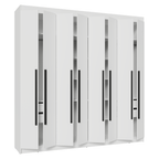 Clóset Matrimonial 216 cm 8 Puertas Blanco/Negro Venus Madesa
