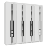 Clóset Matrimonial Venus 8 Puertas Batientes Blanco/Blanco/Negro