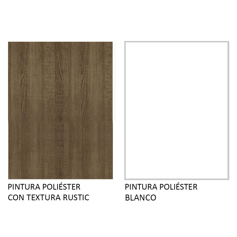 Mueble de Cocina para Fregadero 120 cm 2 Puertas y 3 Cajones (Con Encimera) Marrón/Blanco Agata