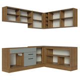 Cocina Integral Esquinera 389cm Marrón/Gris Agata 01