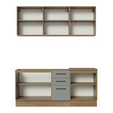 Cocina Compacta 180cm Marrón/Gris Agata 01