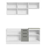 Cocina Compacta 180cm Blanco/Gris Agata 03