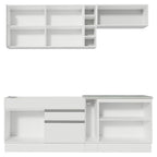 Cocina Compacta 220 x 52 cm 6 Puertas 2 Cajones Blanco/Marrón Glamy Madesa 01